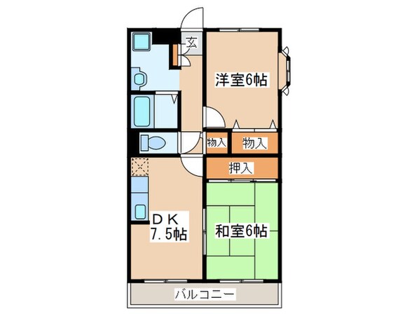 グリ－ンヒルズＡ棟の物件間取画像